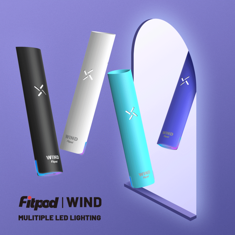 【拋棄式】Fitpod Wind 氣流桿 通用一代單主機 底部七彩色發光(通用RELX悅克/SP2s/KISS/ILIA/LANA)