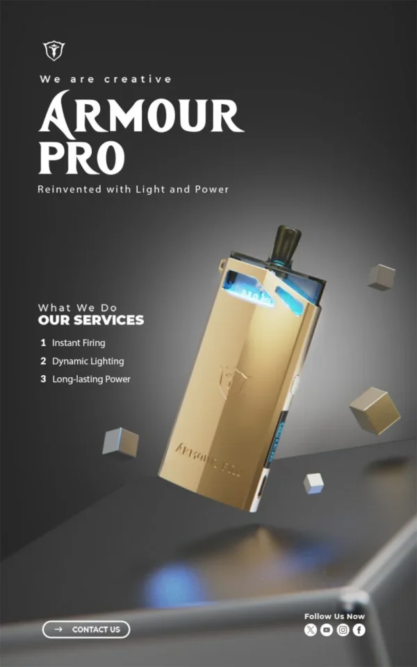 photo_6213071906706408429_y-2 【小煙主機】SAMURAI ARMOUR PRO 30W 將軍 PRO 發光主機 大電量1500mAh 3ML油倉 可調瓦 可調進氣 附防塵蓋