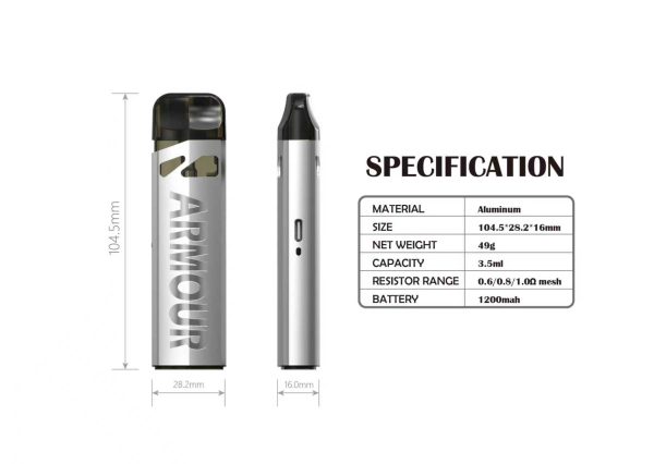 【小煙主機】SAMURAI ARMOUR MINI 將軍 迷你 主機 輕巧 大油倉3.5ML 大電量1200mAh 酷炫外型 附防塵蓋 (新品到貨)